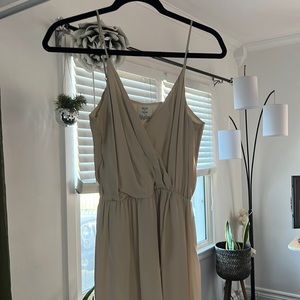 Women's Rory Beca light beige full length maxi dress.